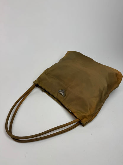 Sac Prada vintage en polyester kaki marron