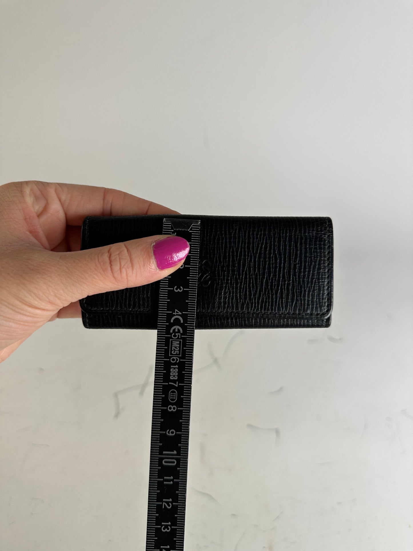 Vintage Loewe Grained Leather Key Holder Black Gold