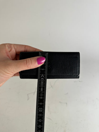 Vintage Loewe Grained Leather Key Holder Black Gold