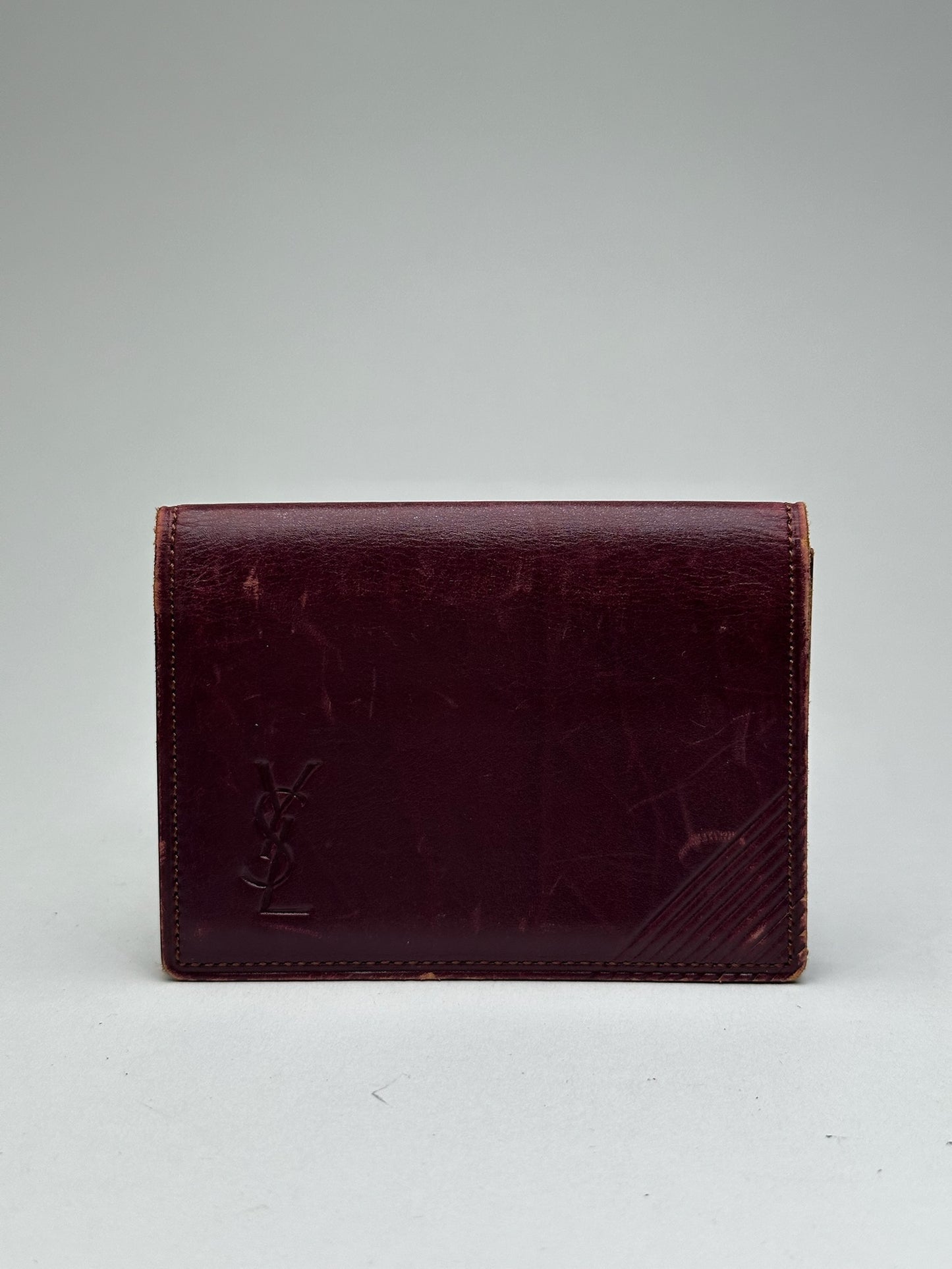 Vintage Yves Saint Laurent Leather Card Holder purple