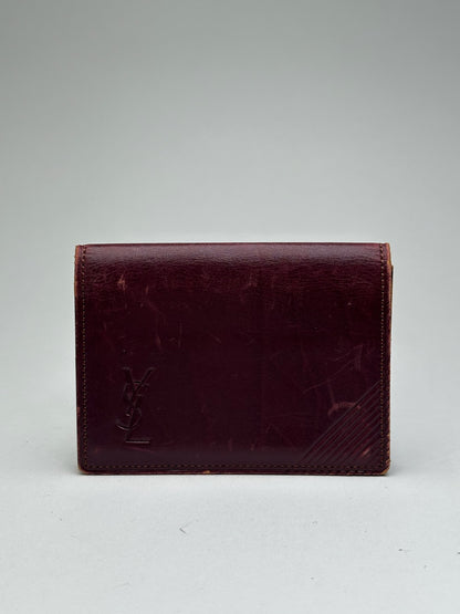 Vintage Yves Saint Laurent Leather Card Holder purple