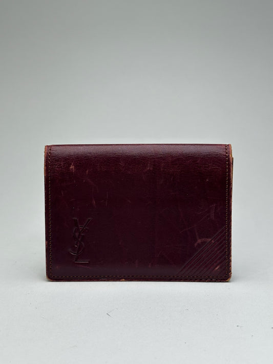 Vintage Yves Saint Laurent Leather Card Holder purple