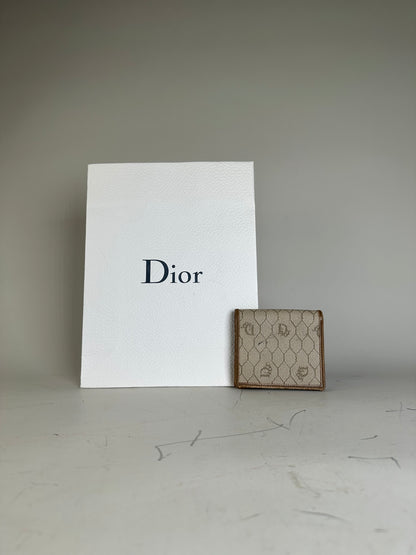 Vintage Dior Monogram Canvas Wallet Beige Brown