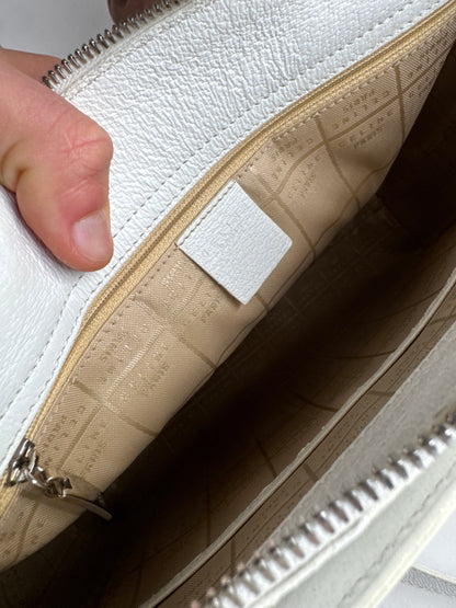 Vintage Celine Paris 2Way Leather Handbag White