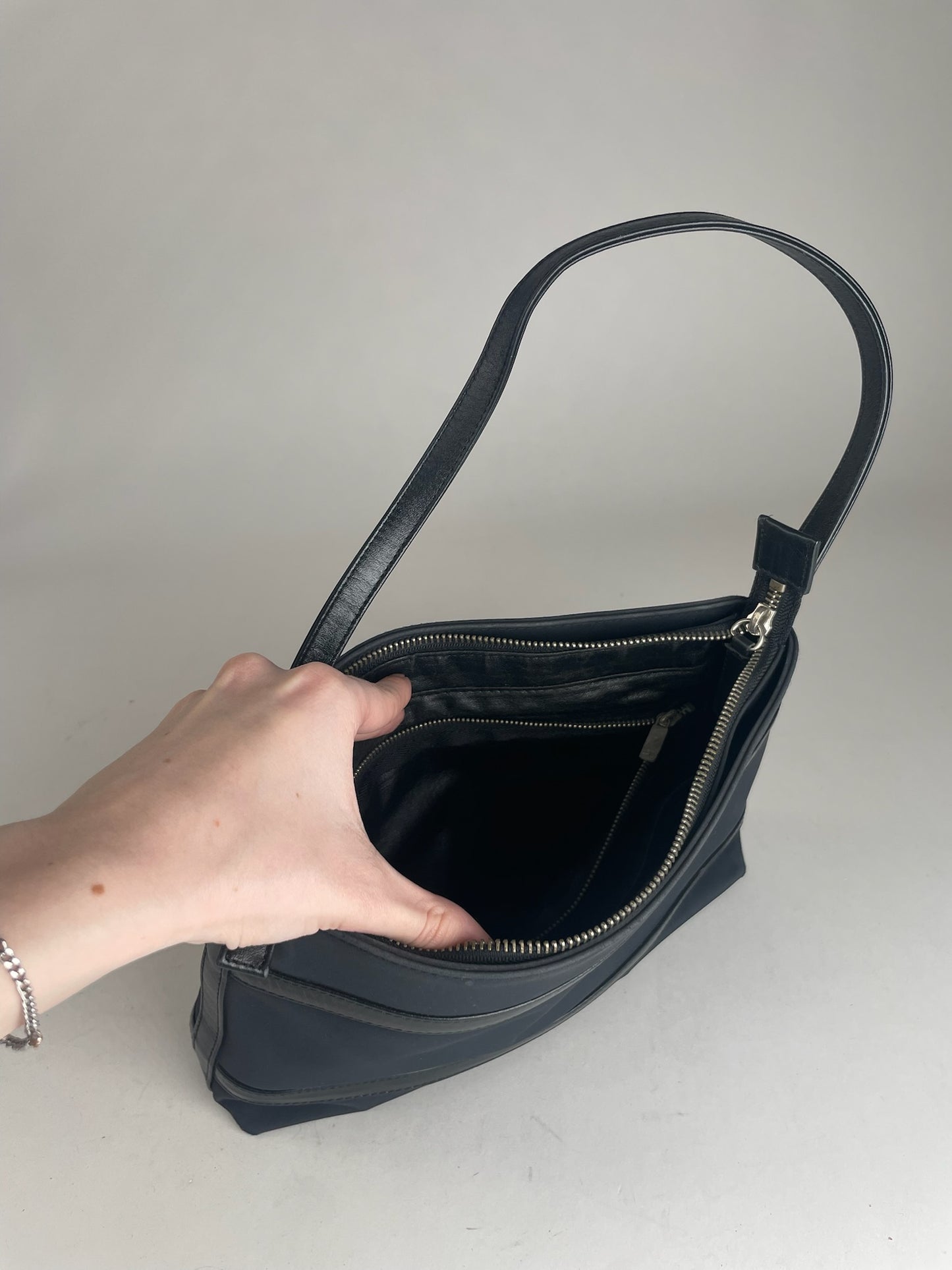 Vintage Courreges Leather Bag Black