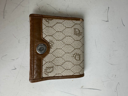Vintage Dior Monogram Canvas Wallet Beige Brown