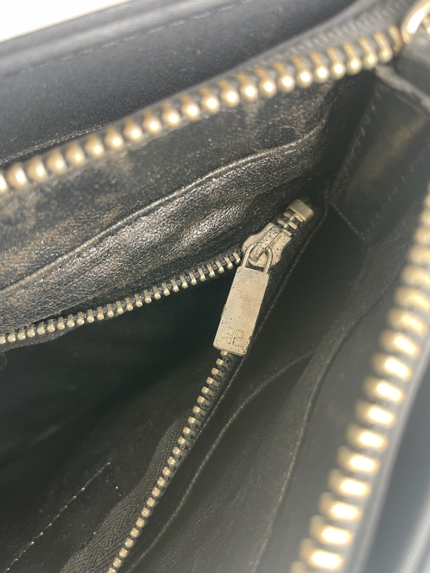 Vintage Courreges Leather Bag Black