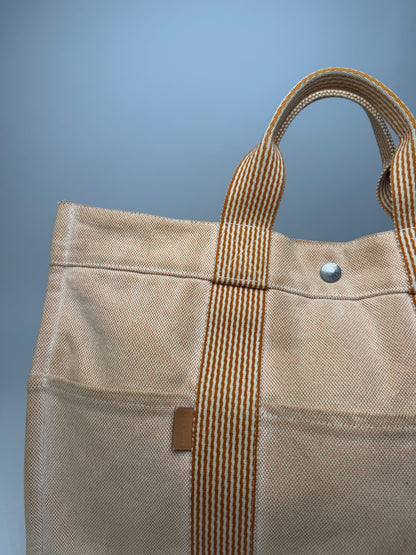 Vintage Hermes Tote Bag Orange Beige