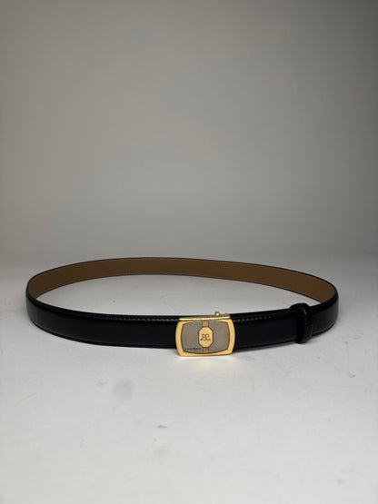 Vintage Courreges Leather Belt Black