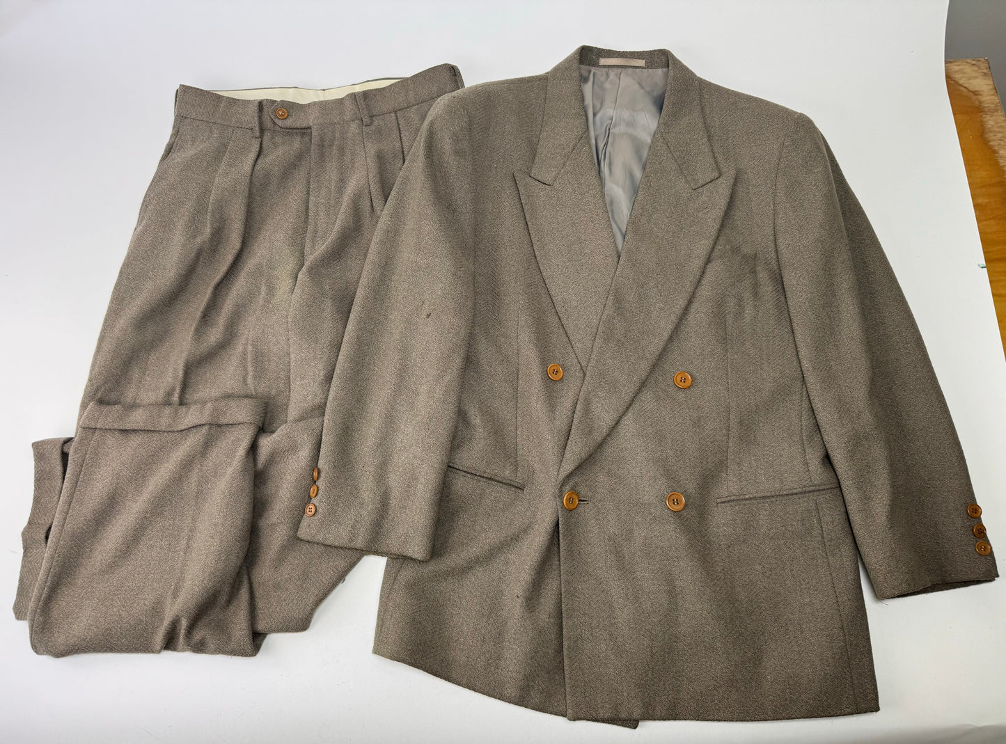 Vintage Armani Wool Suit Khaki 48/M