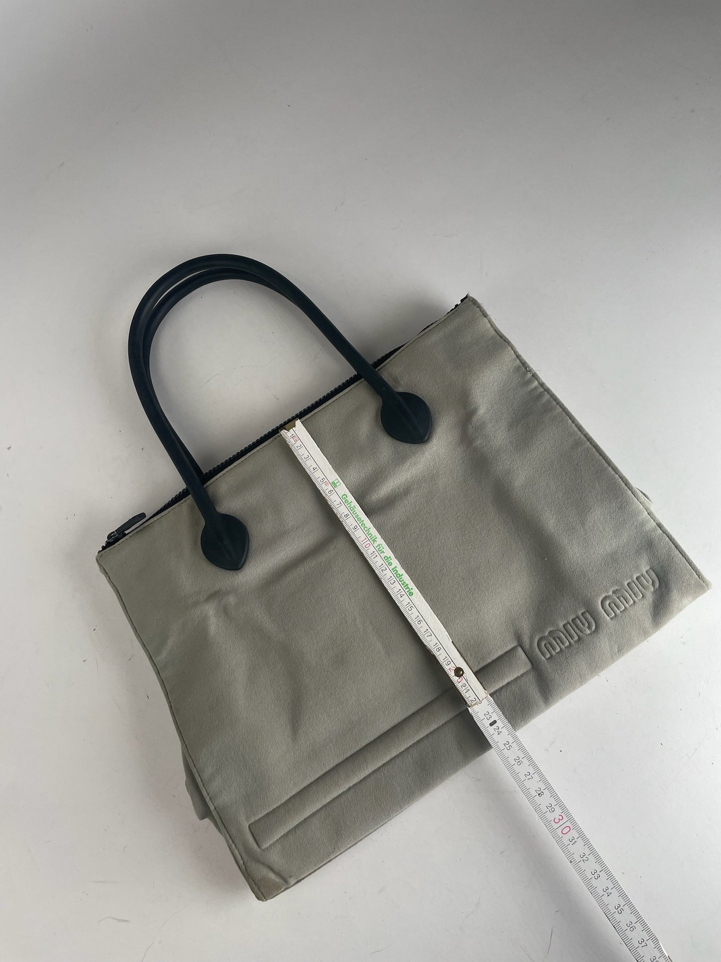 Sac vintage en toile Miu Miu Crème Noir