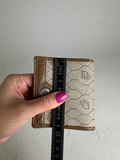 Vintage Dior Monogram Canvas Wallet Beige Brown