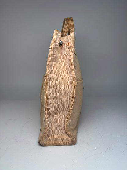 Vintage Hermes Tote Bag Orange Beige