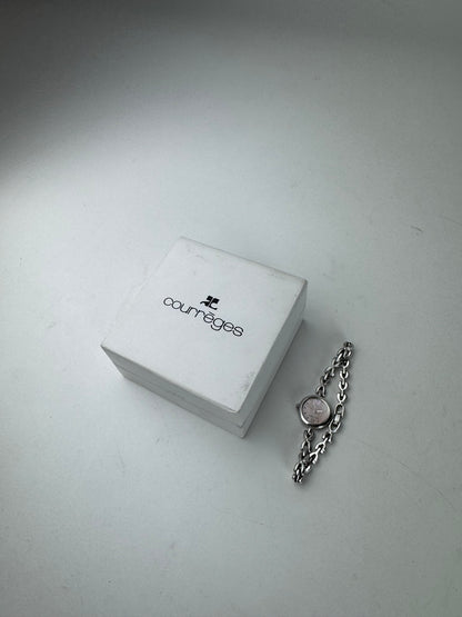 Vintage Courreges Paris Silver Steel Quartz Watch