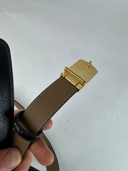 Vintage Courreges Leather Belt Black