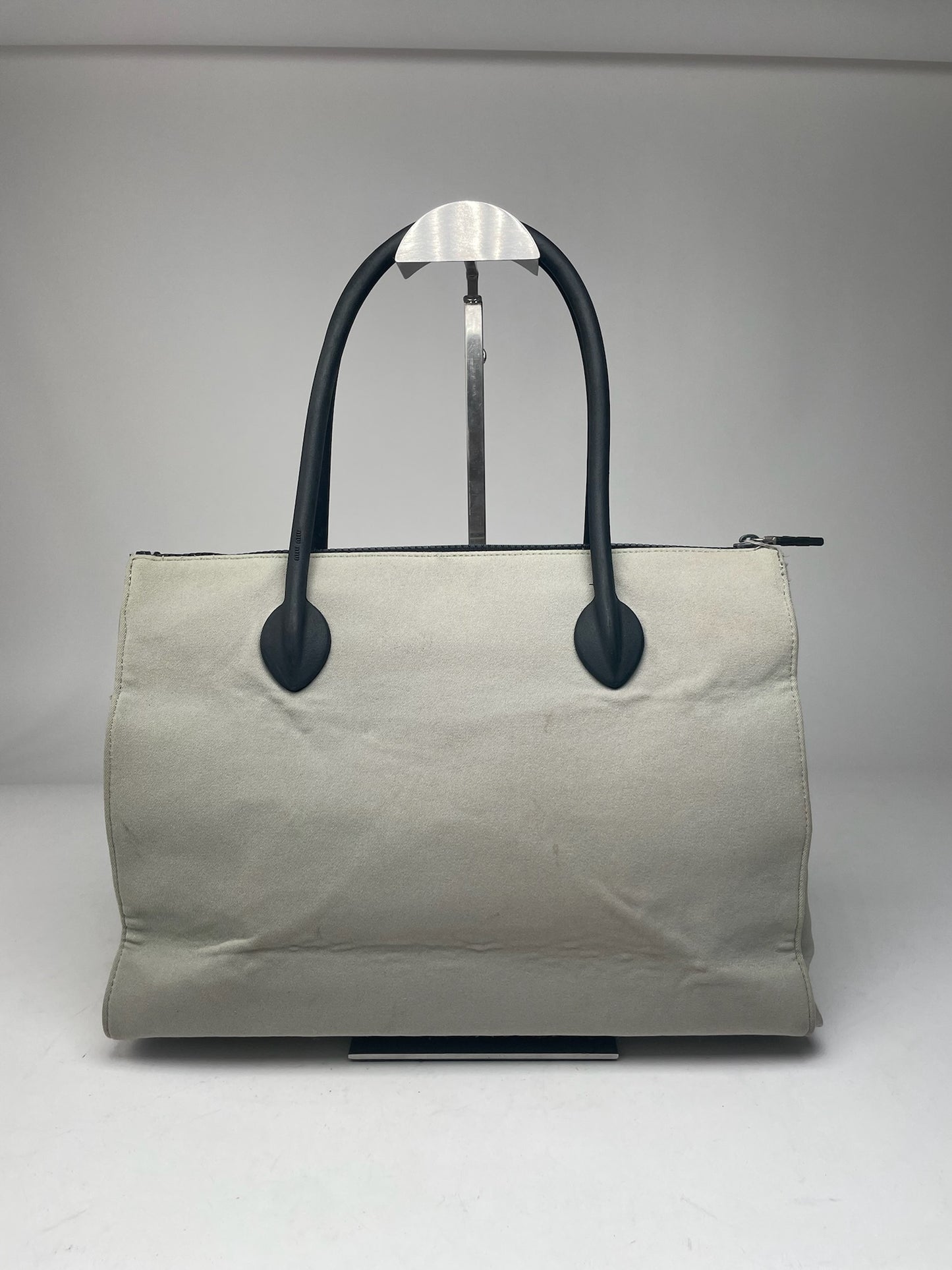 Sac vintage en toile Miu Miu Crème Noir