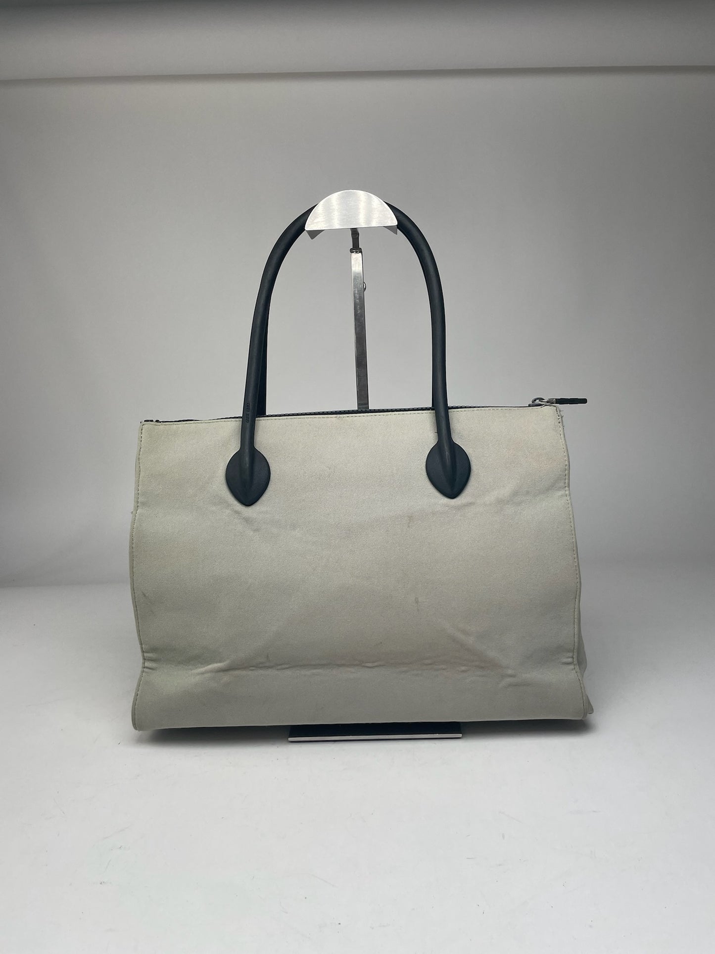 Sac vintage en toile Miu Miu Crème Noir