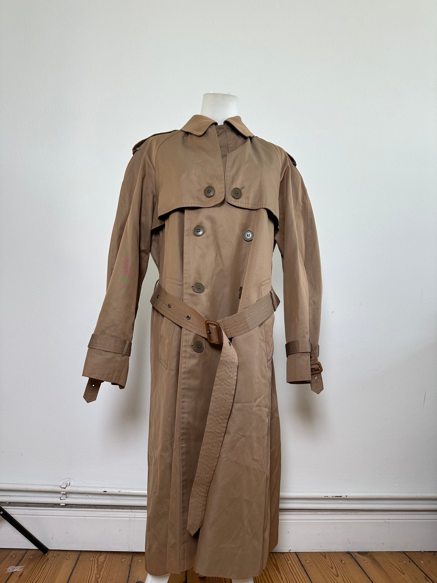 Vintage Yves Saint Laurent Cotton Trench Coat Beige M