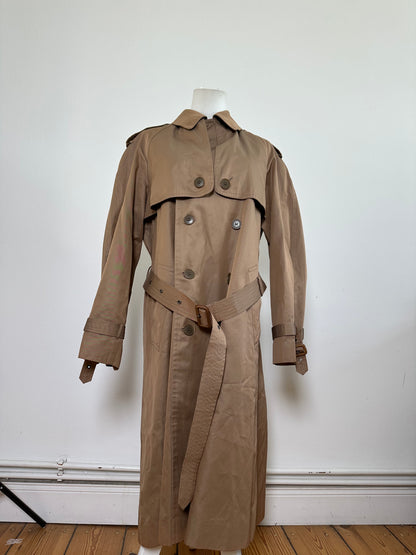 Vintage Yves Saint Laurent Cotton Trench Coat Beige M