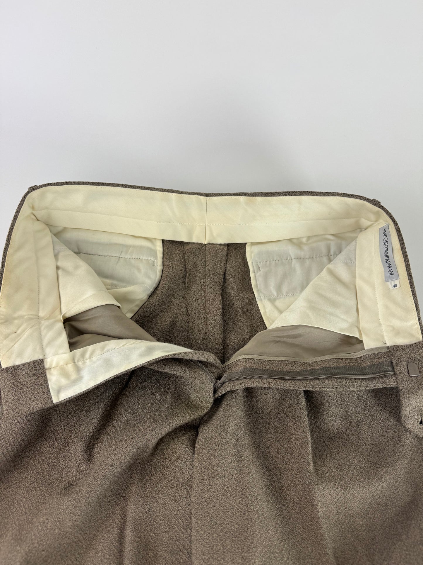 Vintage Armani Wool Suit Khaki 48/M