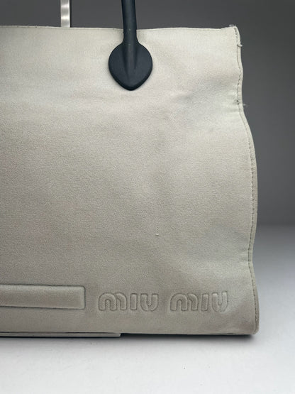 Sac vintage en toile Miu Miu Crème Noir