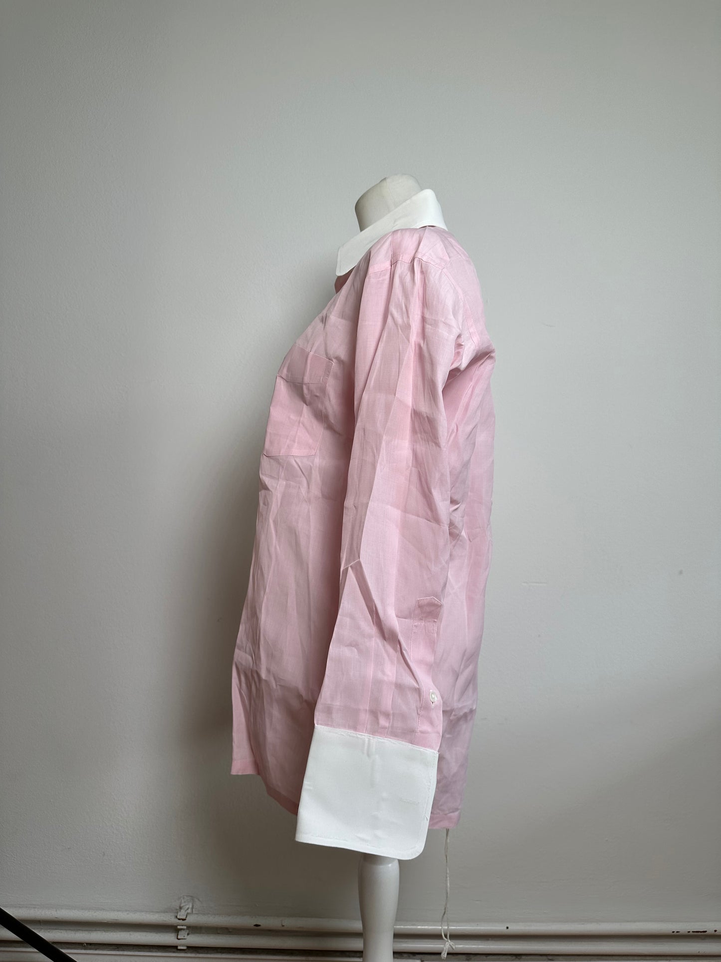 Vintage Dior Cotton Dress Shirt Pink White M