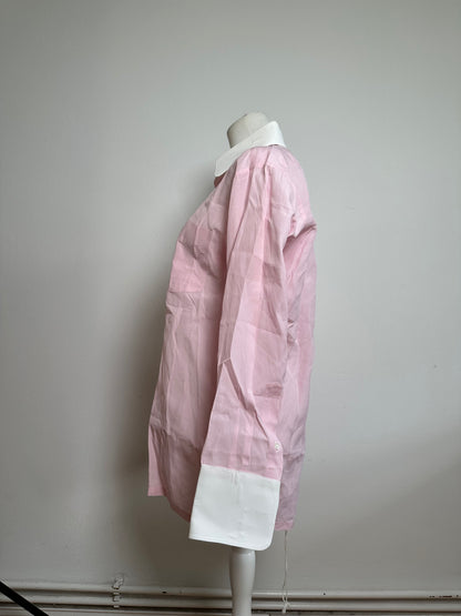 Vintage Dior Cotton Dress Shirt Pink White M
