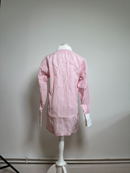 Vintage Dior Cotton Dress Shirt Pink White M
