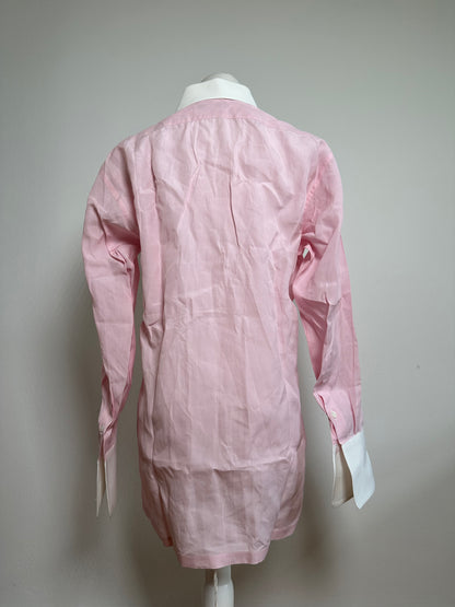 Vintage Dior Cotton Dress Shirt Pink White M