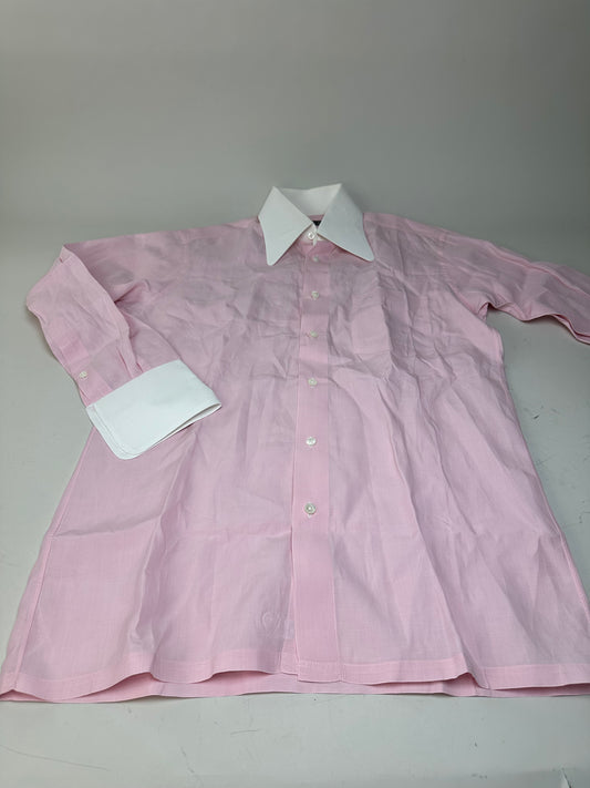 Vintage Dior Cotton Blend Dress Shirt Light Pink White