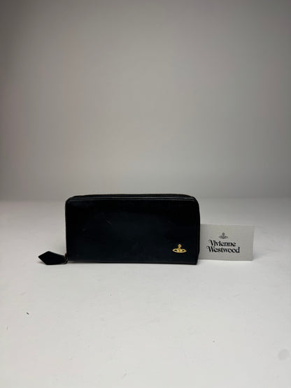 Vintage Vivienne Westwood Leather Zippy Wallet Black