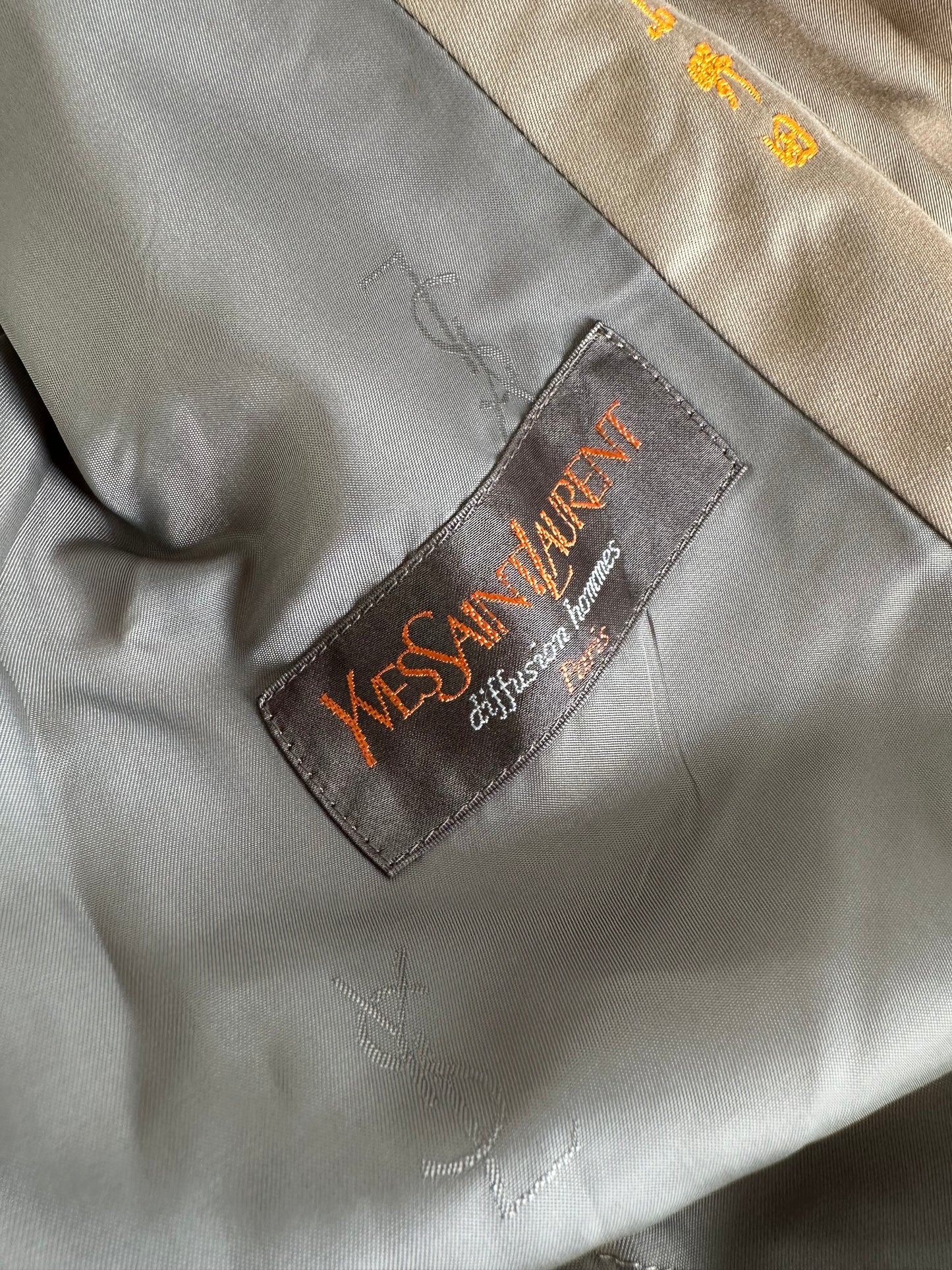 Vintage Yves Saint Laurent Cotton Trench Coat Beige M