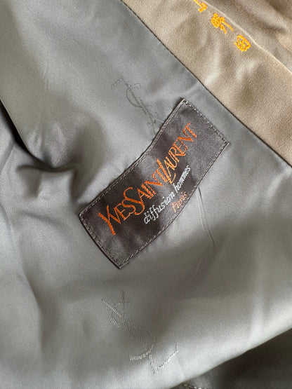 Vintage Yves Saint Laurent Cotton Trench Coat Beige M