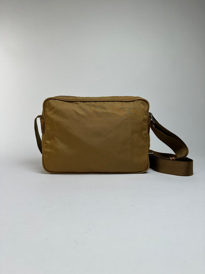 Vintage Prada Tessuto Nylon Flap Crossbody Bag Late 1990s Olive