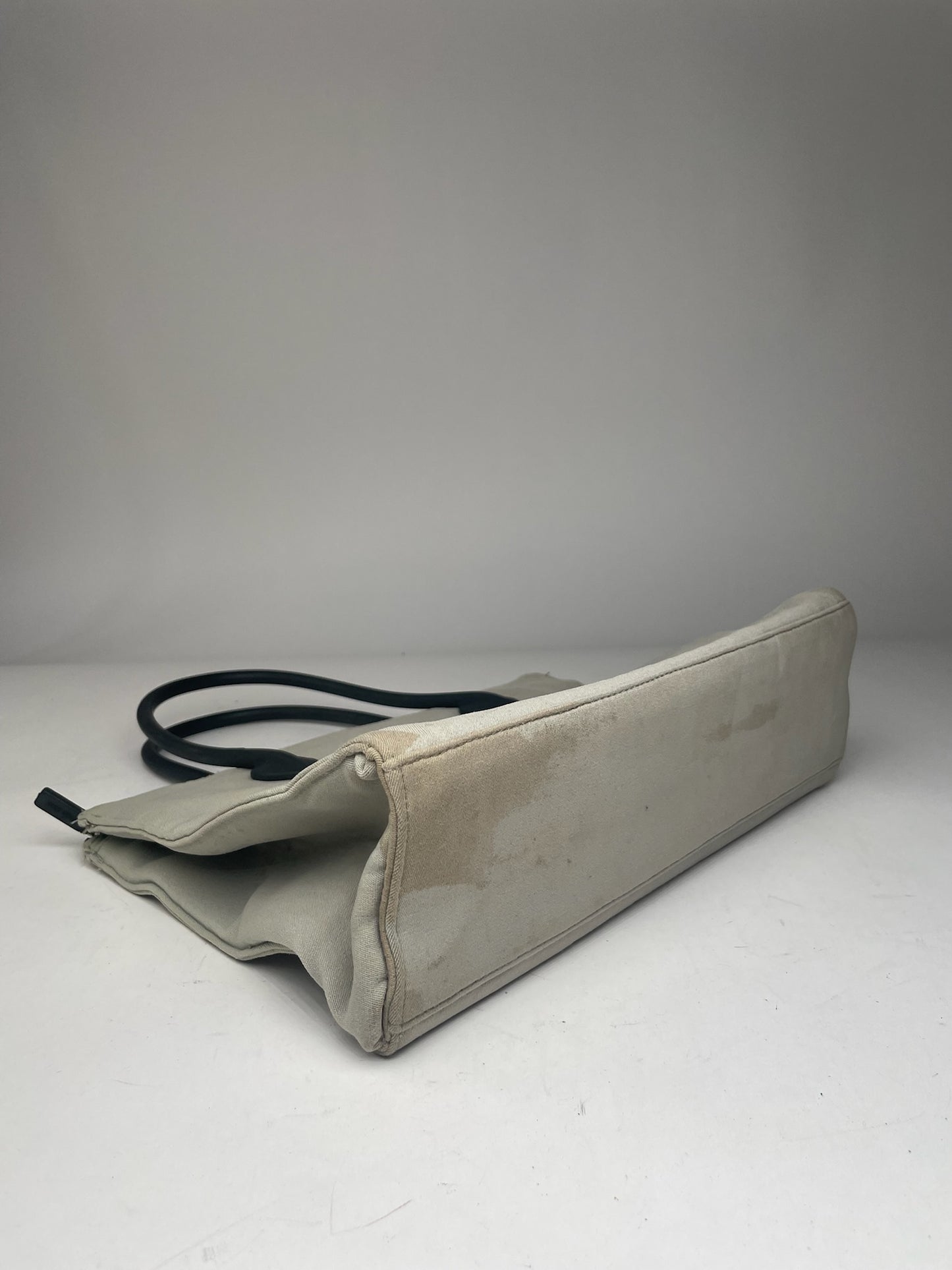 Sac vintage en toile Miu Miu Crème Noir