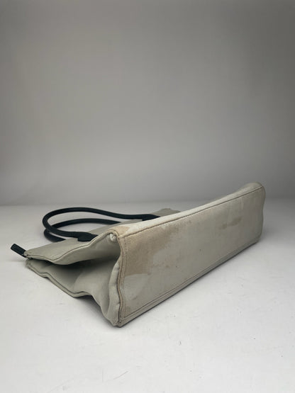 Sac vintage en toile Miu Miu Crème Noir