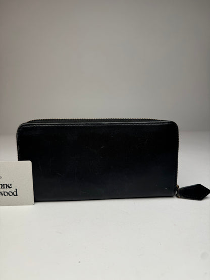 Vintage Vivienne Westwood Leather Zippy Wallet Black