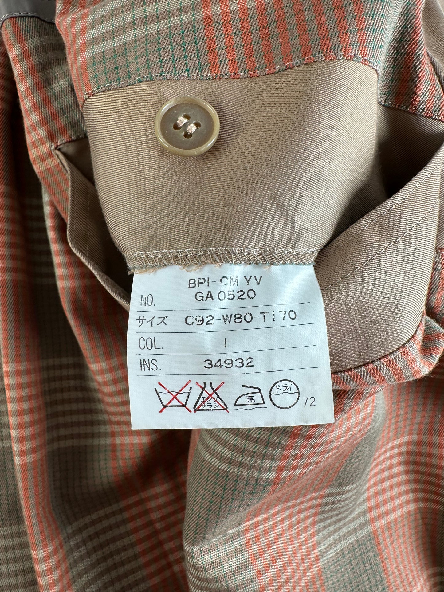 Vintage Yves Saint Laurent Cotton Trench Coat Beige M