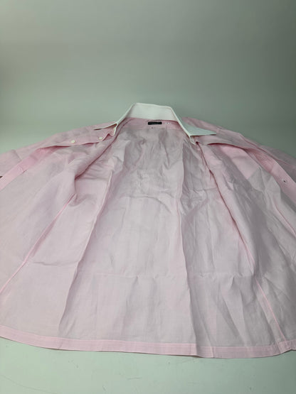Vintage Dior Cotton Dress Shirt Pink White M