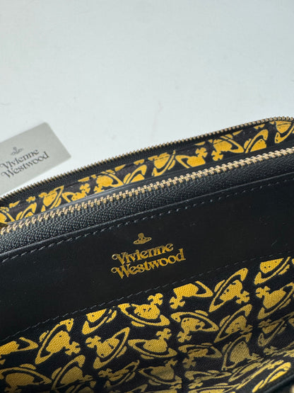 Vintage Vivienne Westwood Leather Zippy Wallet Black