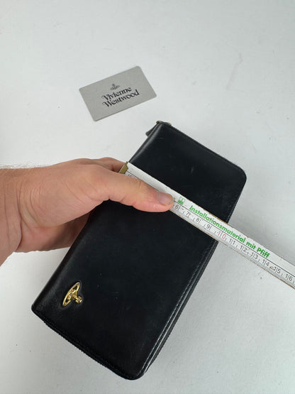 Vintage Vivienne Westwood Leather Zippy Wallet Black