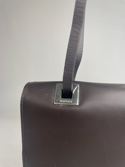 Vintage Gucci Leather Bag dark brown