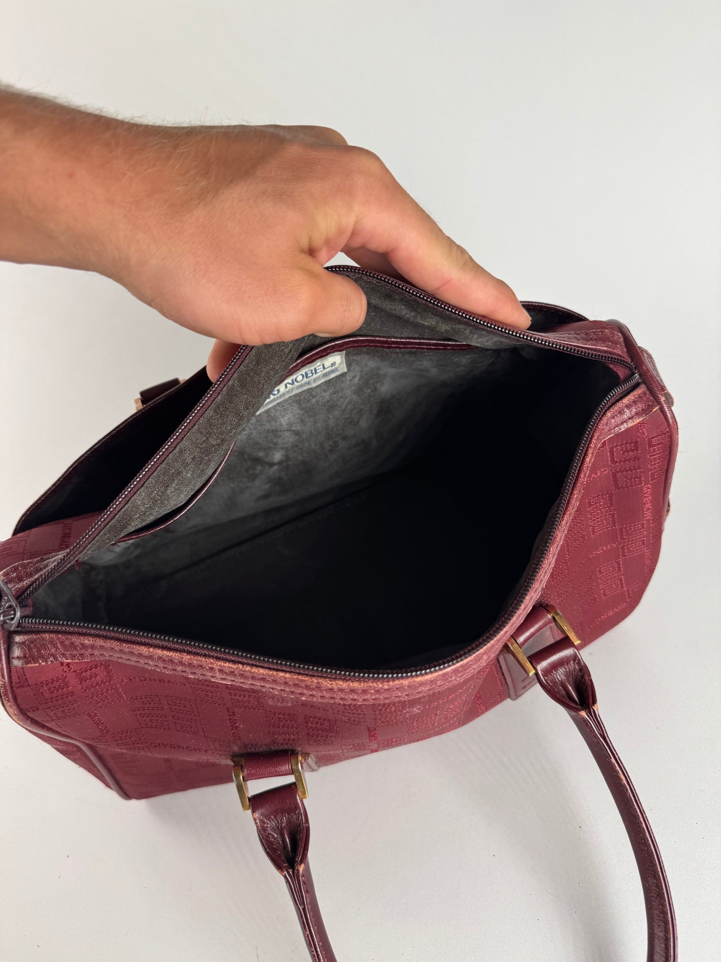 Sac vintage Givenchy Mini Boston bordeaux