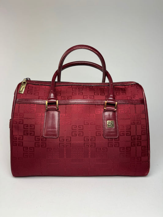 Sac vintage Givenchy Mini Boston bordeaux