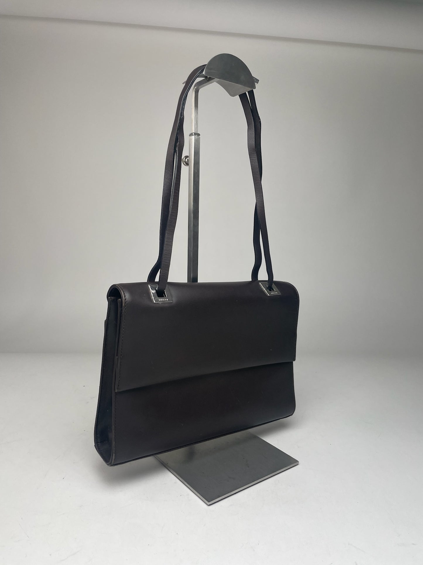 Vintage Gucci Leather Bag dark brown