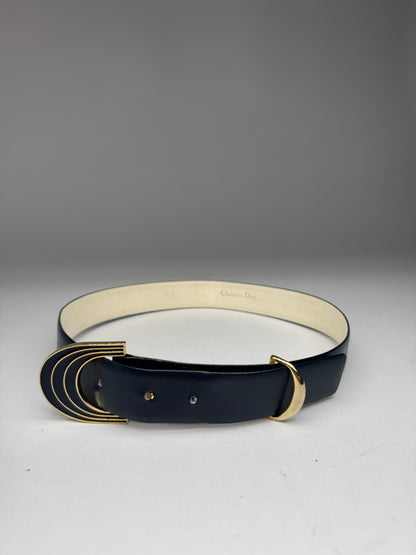 Vintage Dior Leather Belt Black