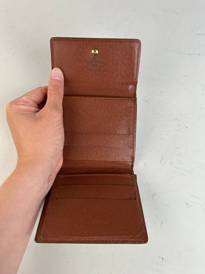 Vintage Louis Vuitton Monogram Canvas Wallet Brown Gold