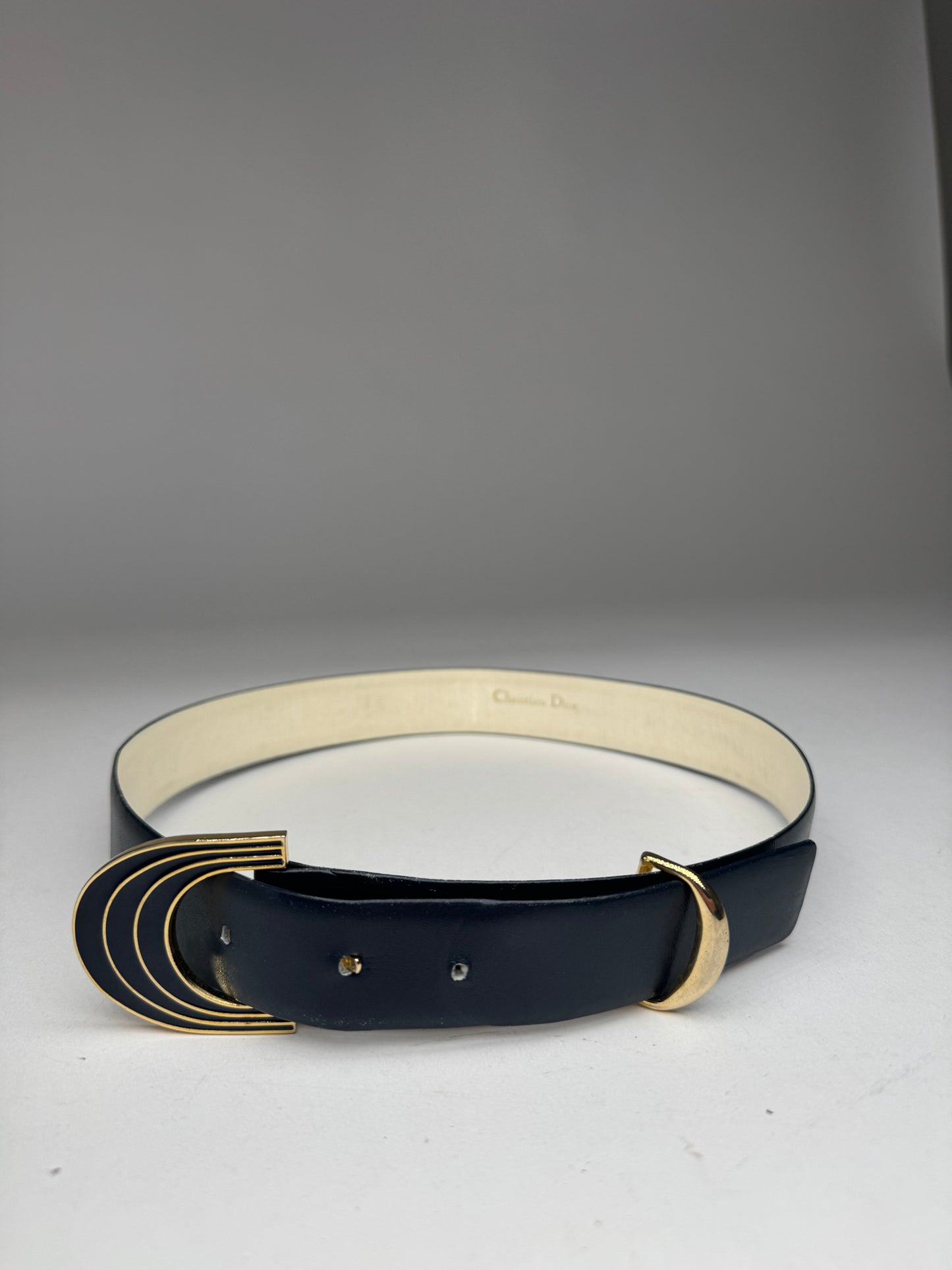 Vintage Dior Leather Belt Black
