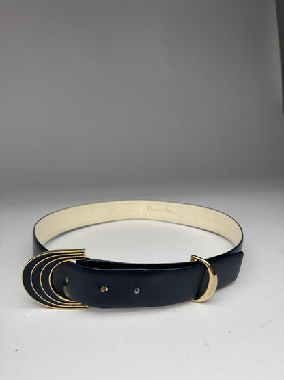 Vintage Dior Leather Belt Black