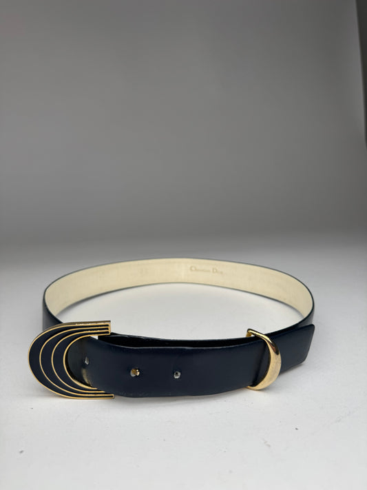 Vintage Dior Leather Belt Black